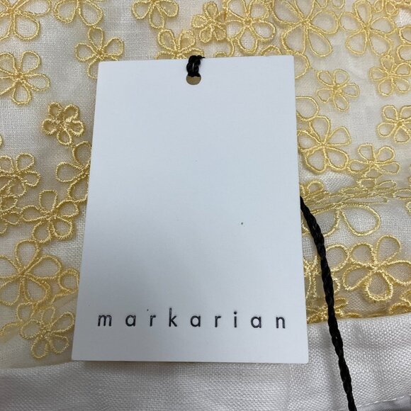 Markarian White / Yellow Floral Embroidered Midi Skirt - Picture 5 of 5